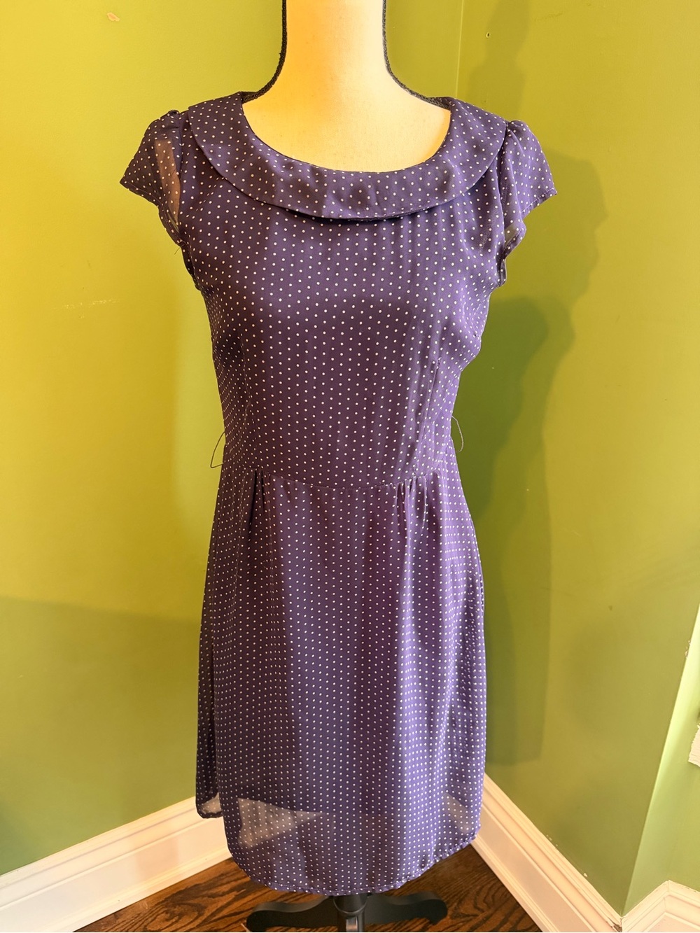 H&M Purple Polka Dot Midi Dress